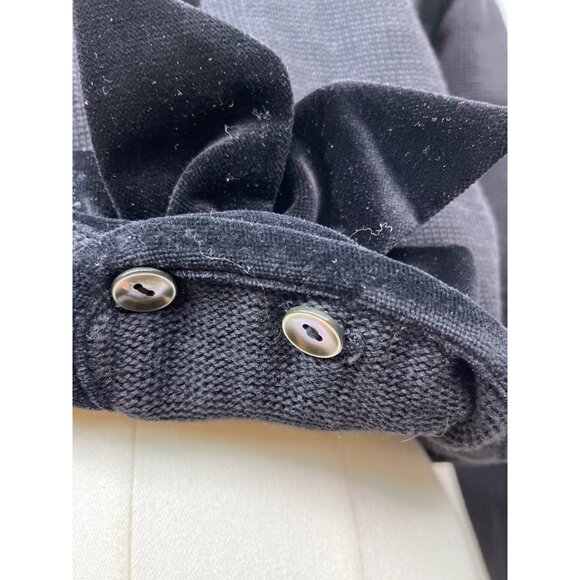 Vintage Cullinane Black Cardigan Sweater with Velvet Bow Detail Sz S - Picture 6 of 8